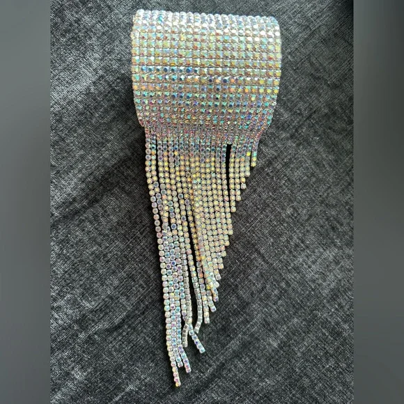 Ultra Glam Rhinestone Fringe Cuff. - Picture 2 of 6